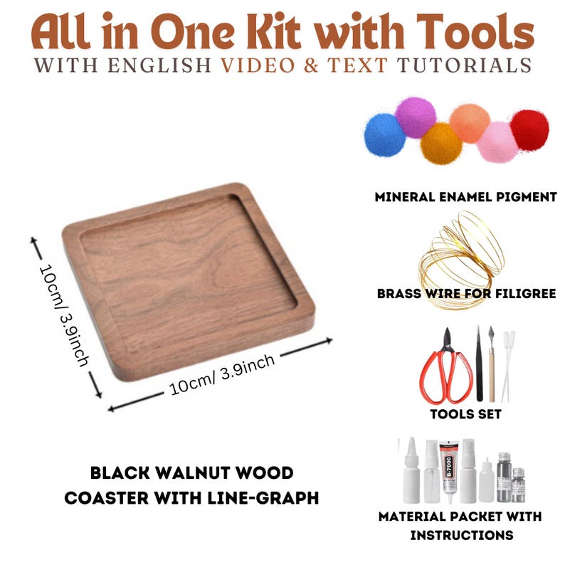 Oriental DIY Cloisonne Coaster Kit: Paint by Numbers, Beginner-Friendly Craft