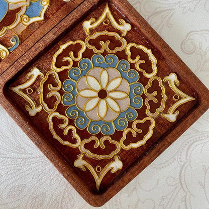 Oriental DIY Cloisonne Coaster Kit: Paint by Numbers, Beginner-Friendly Craft